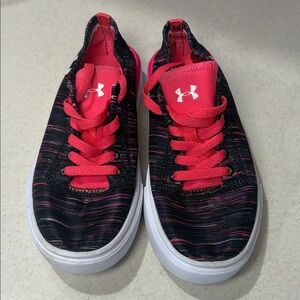 Under Armour Kids' Black and Pink Sneakers size 13K